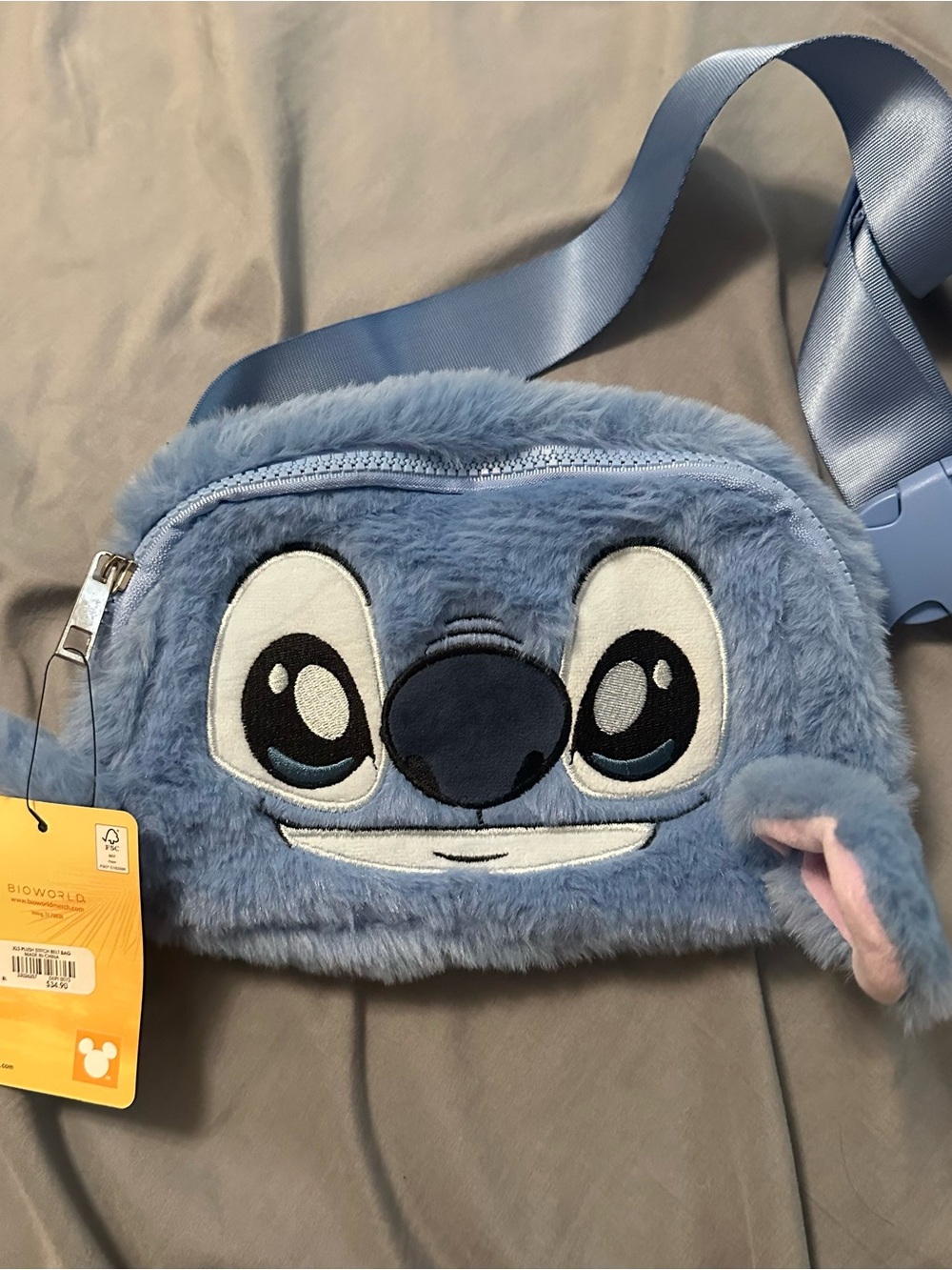 Disney Stitch Plush Fanny Bag - Light Blue